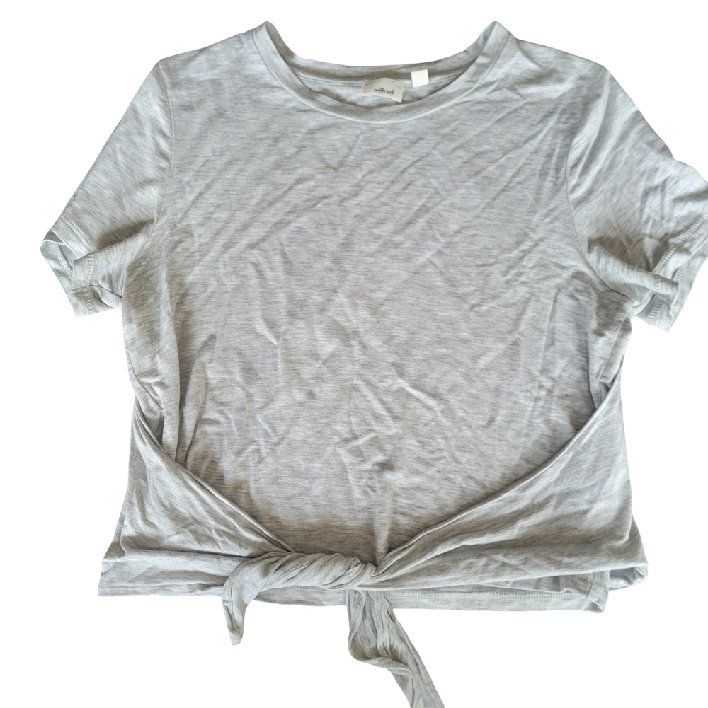 Wilfred Light Gray Tie-Front Tee